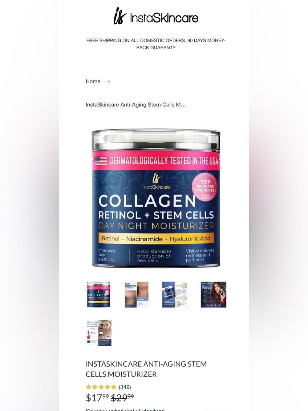 Collagen Retinol + Stem Cells Day Night Moisturizer
